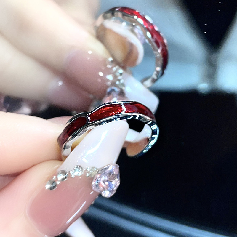 Kpop gotisch Ästhetische Metall Dornen Liebe Herz Punk Offenen Ring Für Frauen Mädchen Jahrgang-Schmuck Y2K EMO Grunge Zubehör