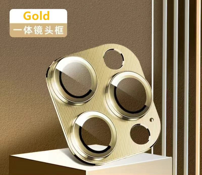 Protezione della fotocamera in metallo per iPhone 16 pro Max 16pro 16più15 14 pro Max Custodia in lega Lente posteriore Copertura in vetro temperato Tappo protettivo: Oro / Bundle10