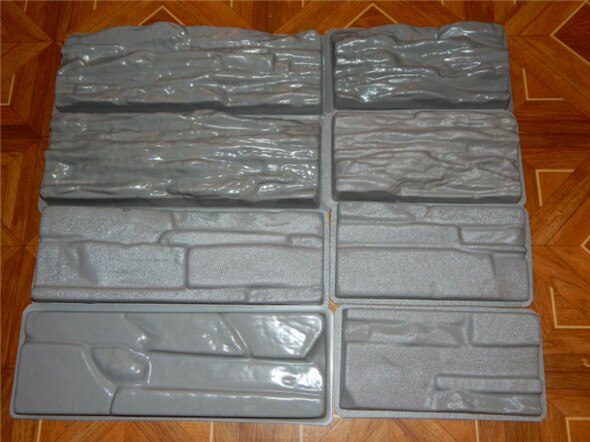 2 Different Plastic Molds For Concrete Plaster Beton Garden House Wall Bricks Maker Mould: 8 pieces