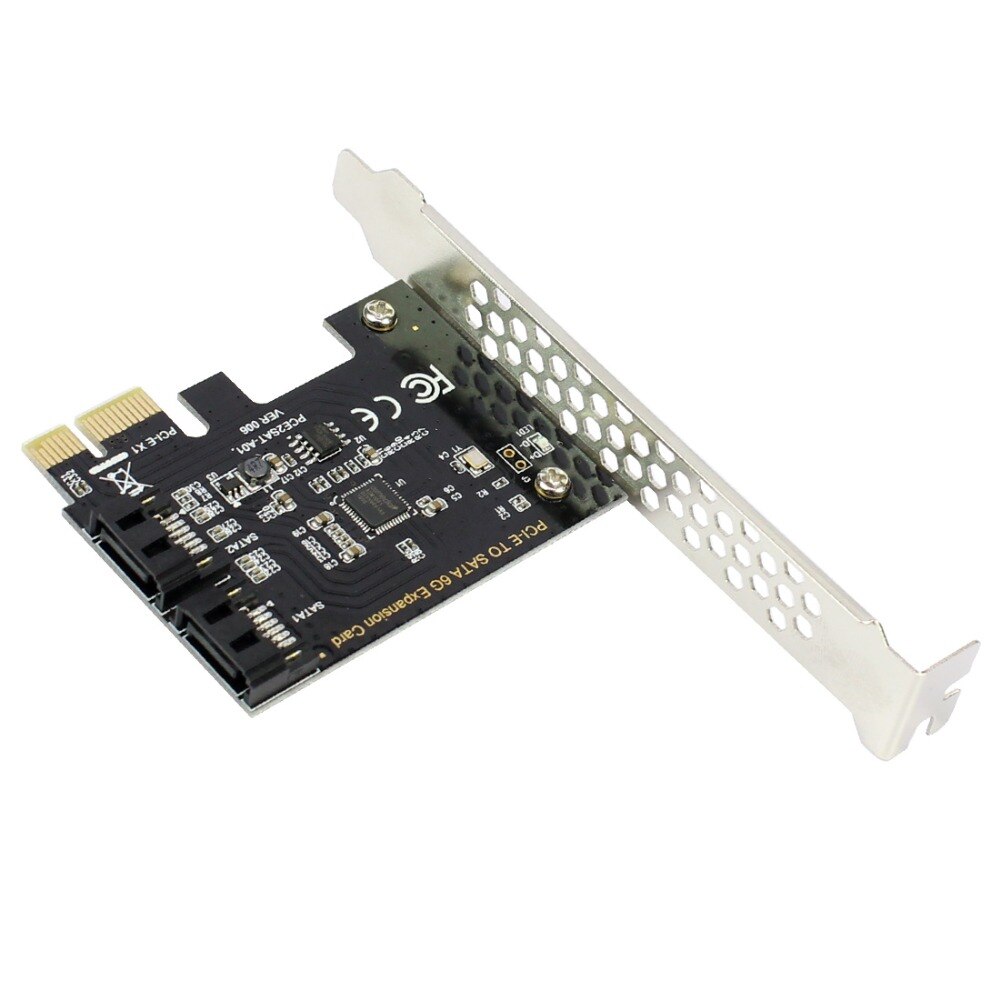 PCI-E Adapter Card PCI Express X16 to SATA3.0 7Pin 2 Ports SATA III 6G Expansion Controller Adapter Card for PC Desktop WIN7/8