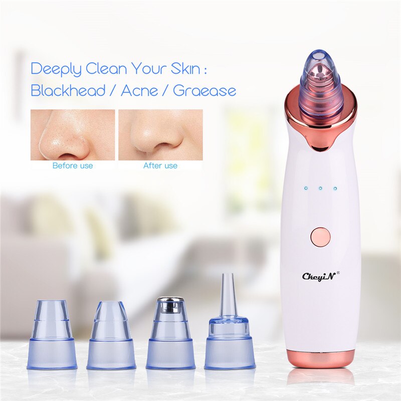 CkeyiN 5 in 1 Face Vacuum Suction Pore Cleaner Nose Blackhead Remover Acne Pimple Removal Household SPA Skin Care