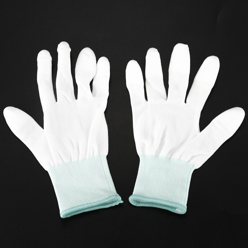 1 Paar Esd Pc Computer Werken Anti-Slip Anti Slip Anti-Statische Witte Handschoenen