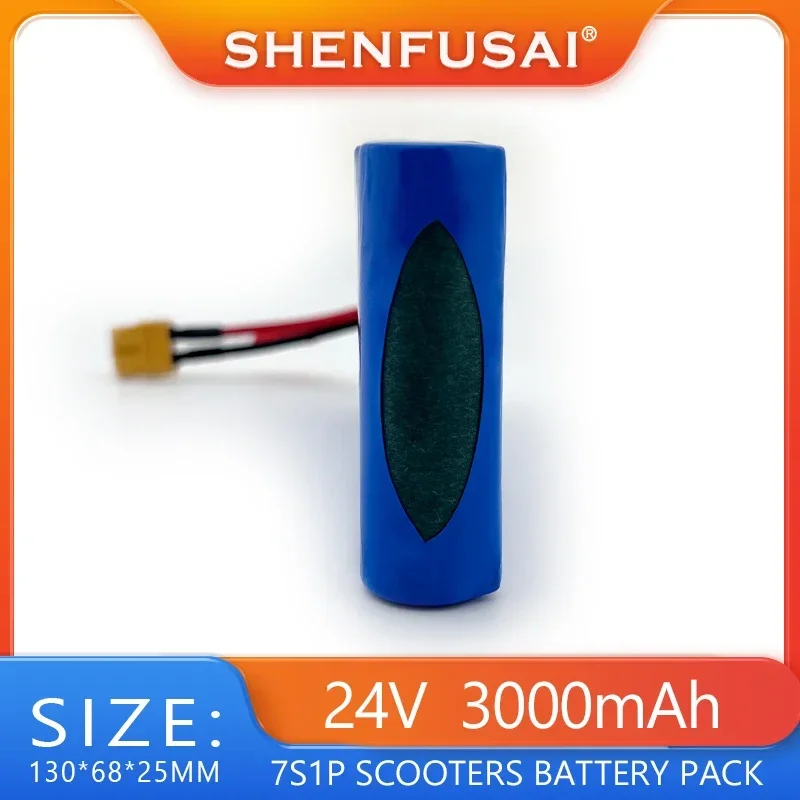 Roller-Akku, 24 V, 7S1P, 3000 mAh, Lithium-Ionen-Akku für kleine elektrische Einräder, Roller, Spielzeug, eingebauter 18650-Akku