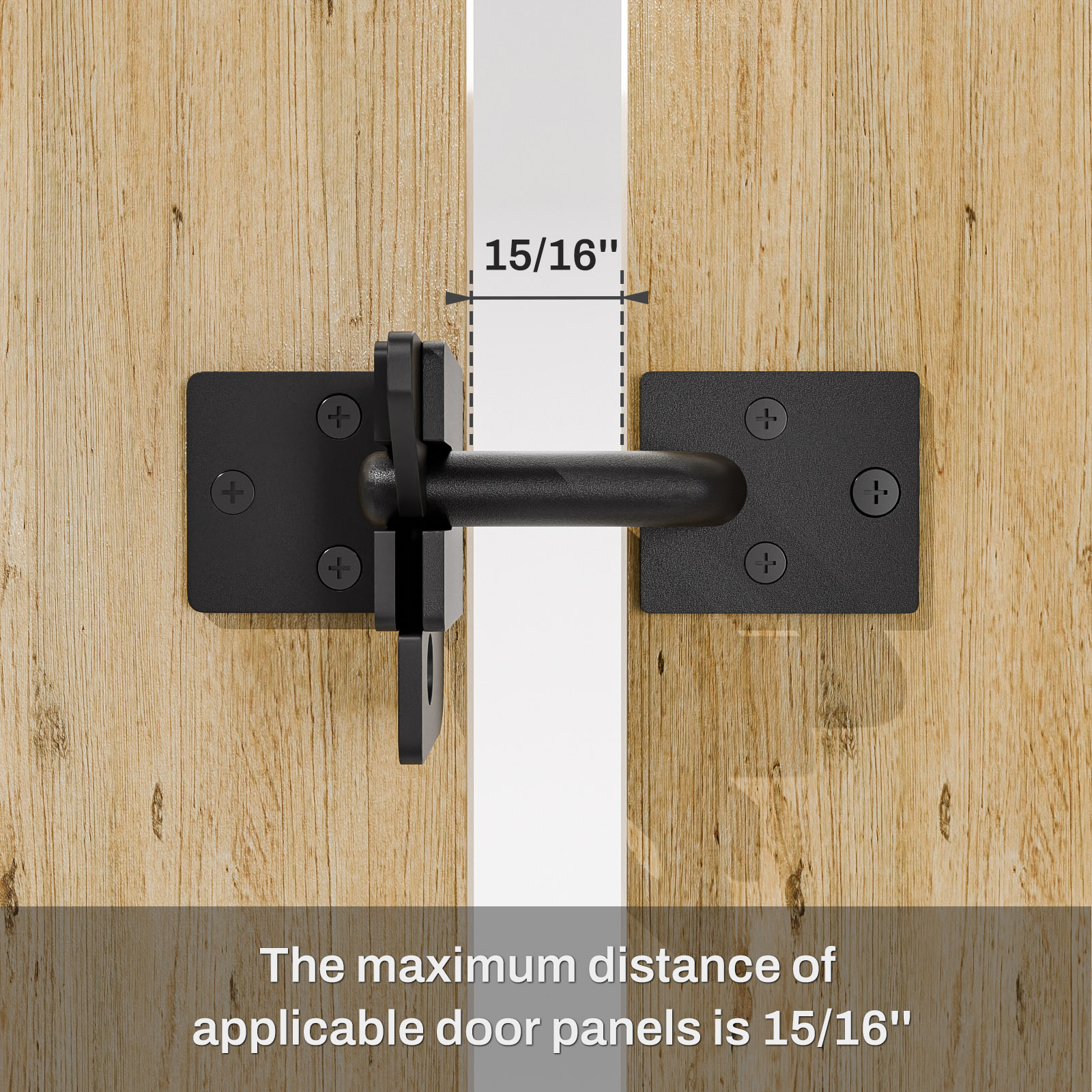 Pestillo de puerta automático para valla de madera, cerradura de puerta autoblocante, palanca de gravedad para puerta de valla de madera, pestillos de puerta, negro