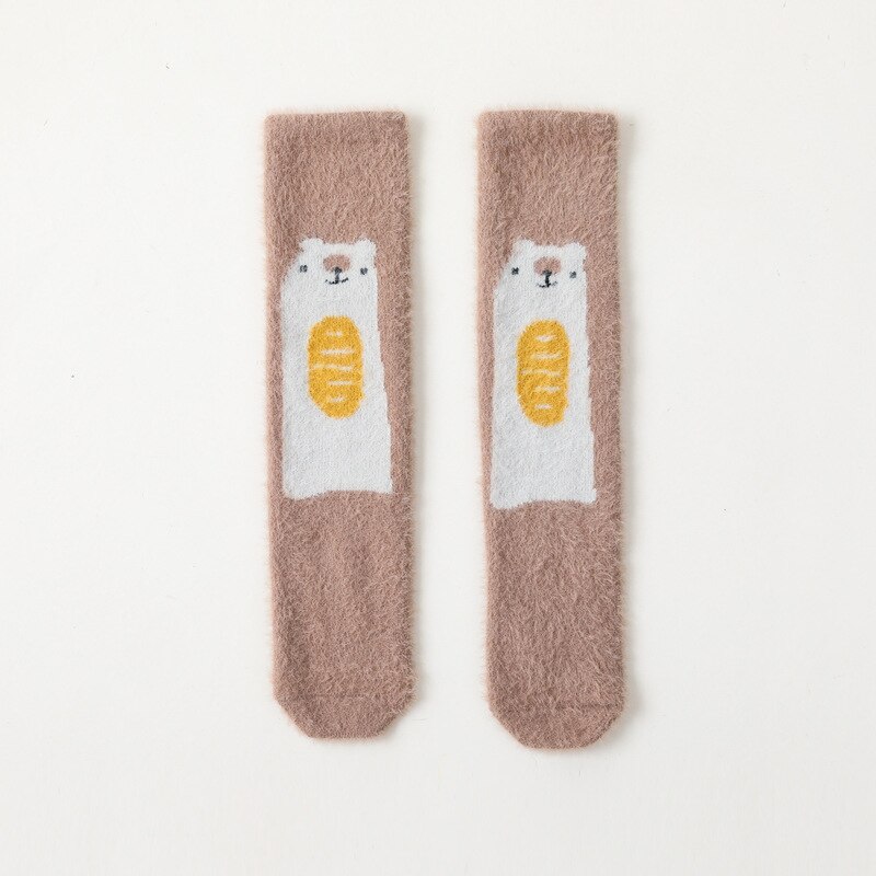 Calzini lunghi invernali per bambini ragazza ragazzi calzino termico in cotone per bambini bambini velluto calze alte al ginocchio calde accessori per bambini: Brown