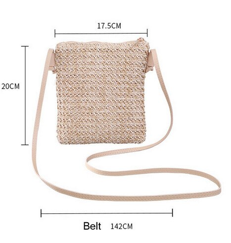 2020 HOT Bolsas das Mulheres Da Praia do Verão Trança de Palha Pequeno Quadrado Sacos de Zíper Um Ombro Inclinado Em Toda a Bolsa Coin Bolsas