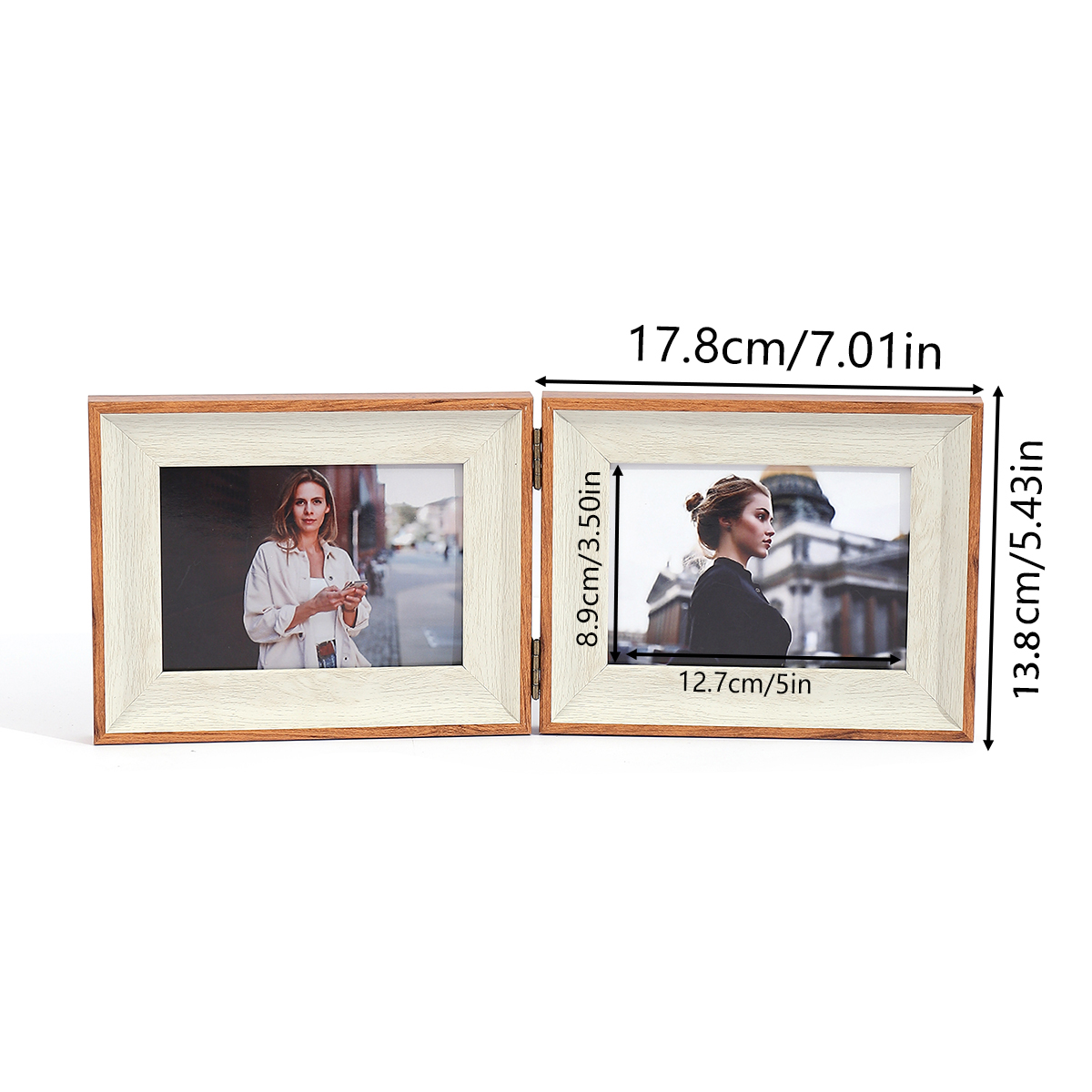 Cadre articulé pliant horizontal 1 pièce, affichage de bureau à domicile, pour l'art, affichage de photos, cadre en plastique, double cadre