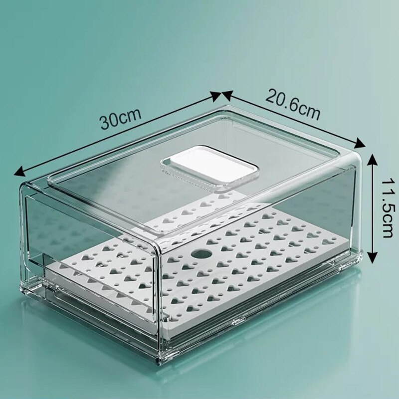 Stackable Kitchen Fridge Organizer Refrigerator Fresh-keeping Freezer Drawer Storage Box Food Sorting Container Bins Cabinet: B Type-L