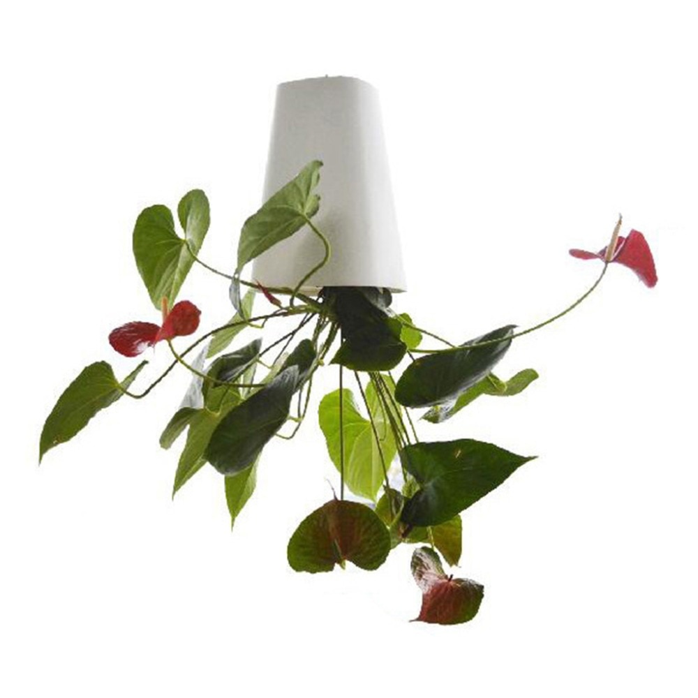 OOTDTY-maceta colgante invertida para jardín, cesta de almacenamiento con rotación de 360 grados, 13x9,5x9,5 cm, novedad