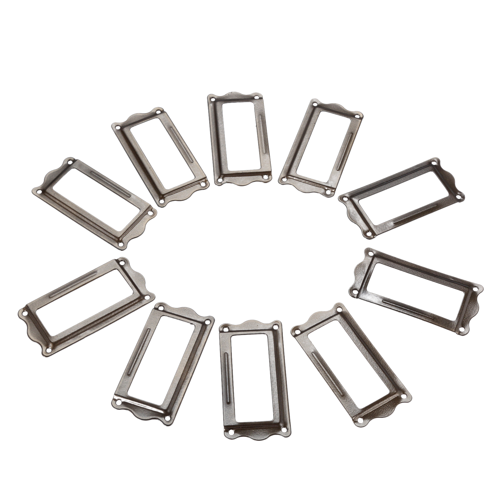 10Pcs Antiek Messing Metalen Label Pull Frame Handvat Bestand Naam Kaarthouder Meubels Hardware Voor Meubels Kast Lade 64*31Mm