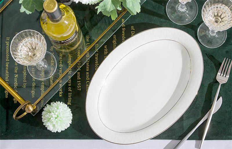 12 inch, white bone china fish plate, pottery dessert dish for serving, dishes for sushi, dinnerware porcelain dinnerware