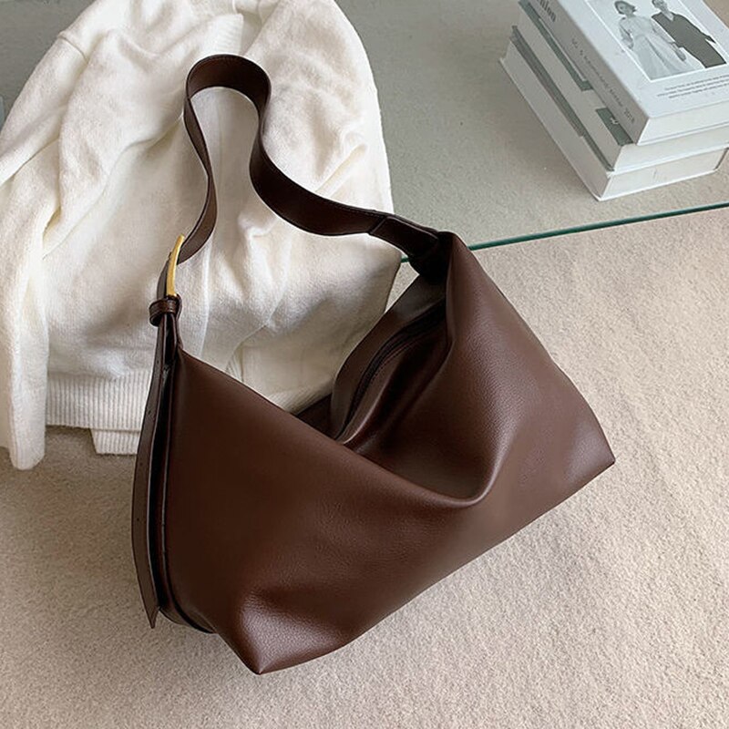 Umhängetaschen für Frauen Tasche Schulter Tasche Tote Tasche Handtasche Geldbörse Weibliche Weiche PU Leder Hohe Kapazität Zipper: Coffee