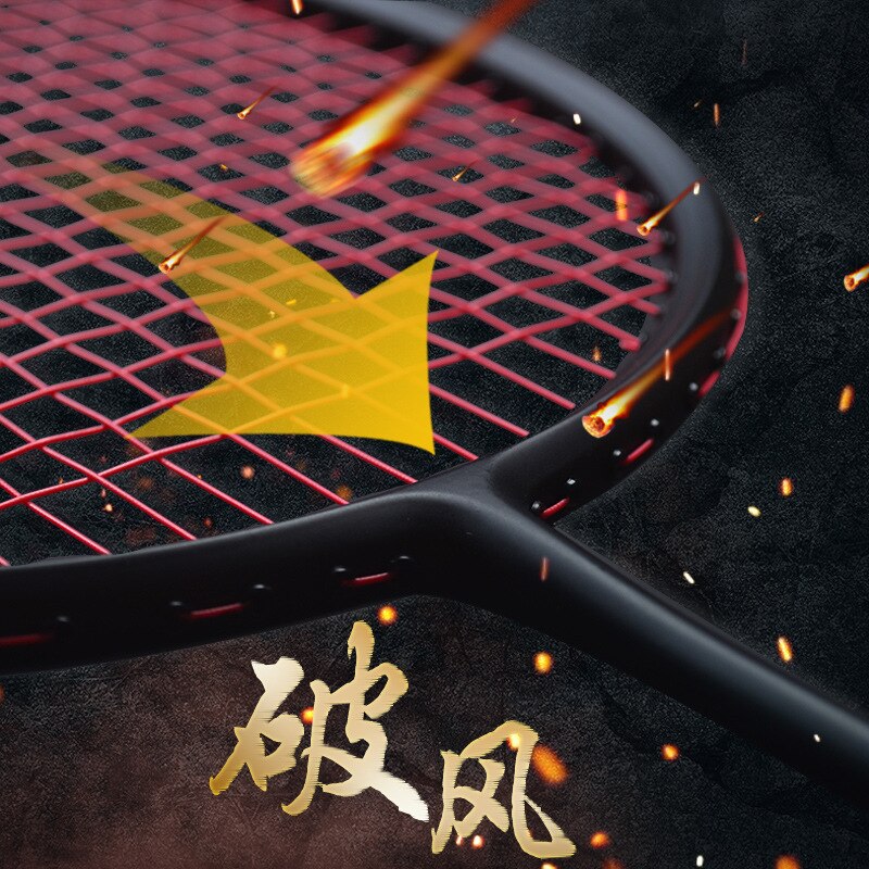 Badminton Racket Professionele Carbon Badminton Racket 22-28 Lbs Gratis Grips Geregen 6U 72G, 7U 62G