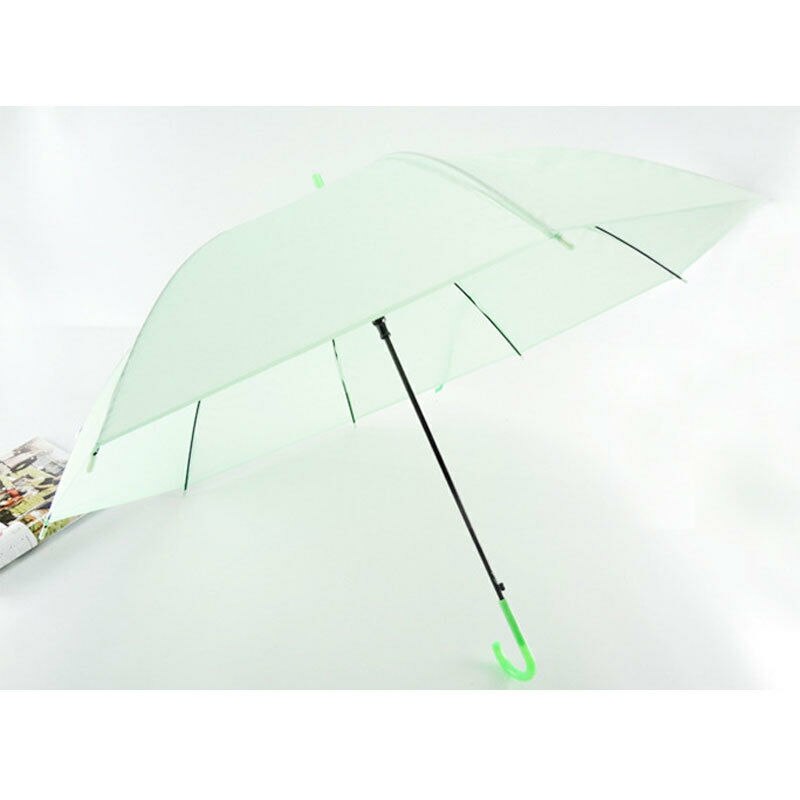 Kleurrijke Transparant Clear Paraplu Lange Steel Automatische Regen Paraplu Dome Wedding Party Favor Waterdichte