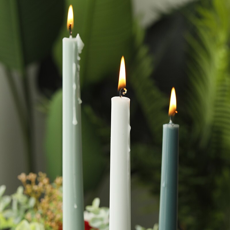 Velas cónicas de Color para decoración de boda, juego de velas nórdicas de palo largo para decoración de mesa, Festival de cumpleaños