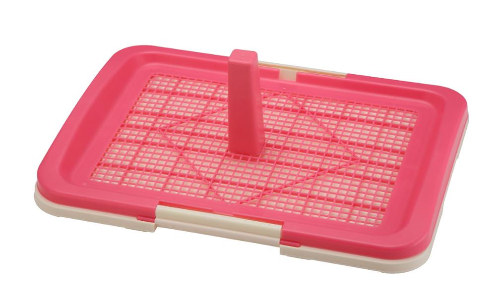 Bac à sable en plastique pour animaux domestiques, grand plateau de toilette pour chiens, chaton, litière, remplissage fermé, sable pour auto-nettoyage, fournitures pour animaux: Pink With column