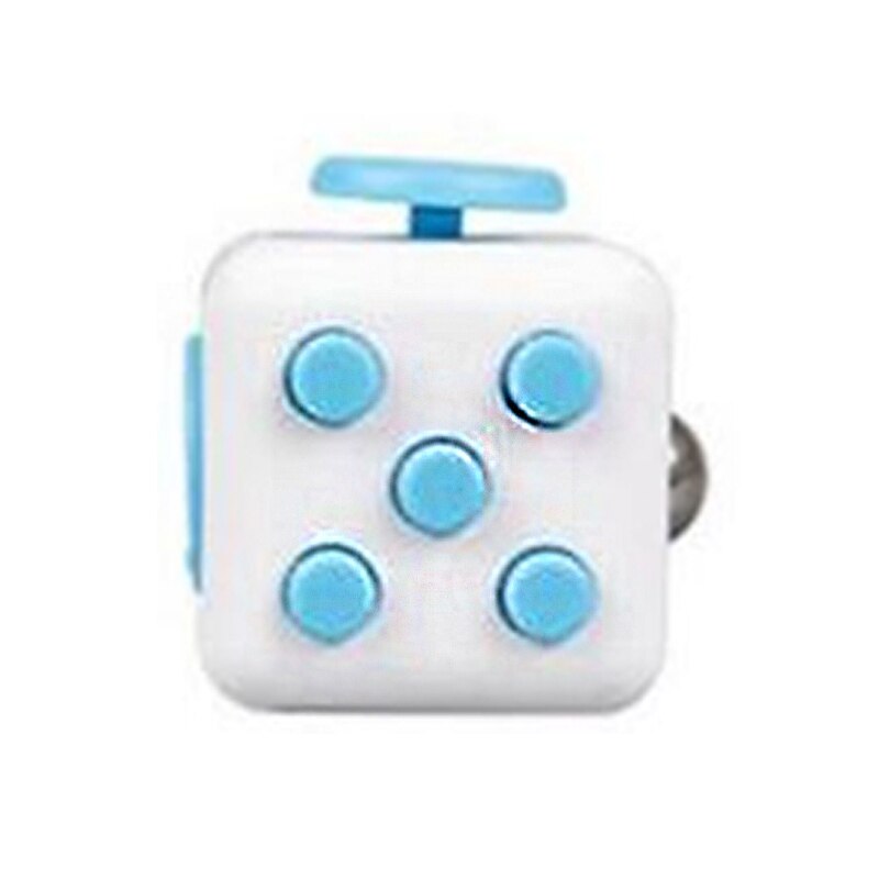 Min Cube Toy Vinyl Desk Finger Toys Squeeze Fun Stress Reliever 3.3cm Antistress Cube Toy Decompression Toy: White Blue