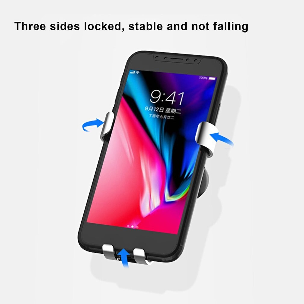360-degree Rotation Phone Holder Stand Universal Gravity Air Vent Mount Mini Car Phone Holder Cradle Gravity Bracket