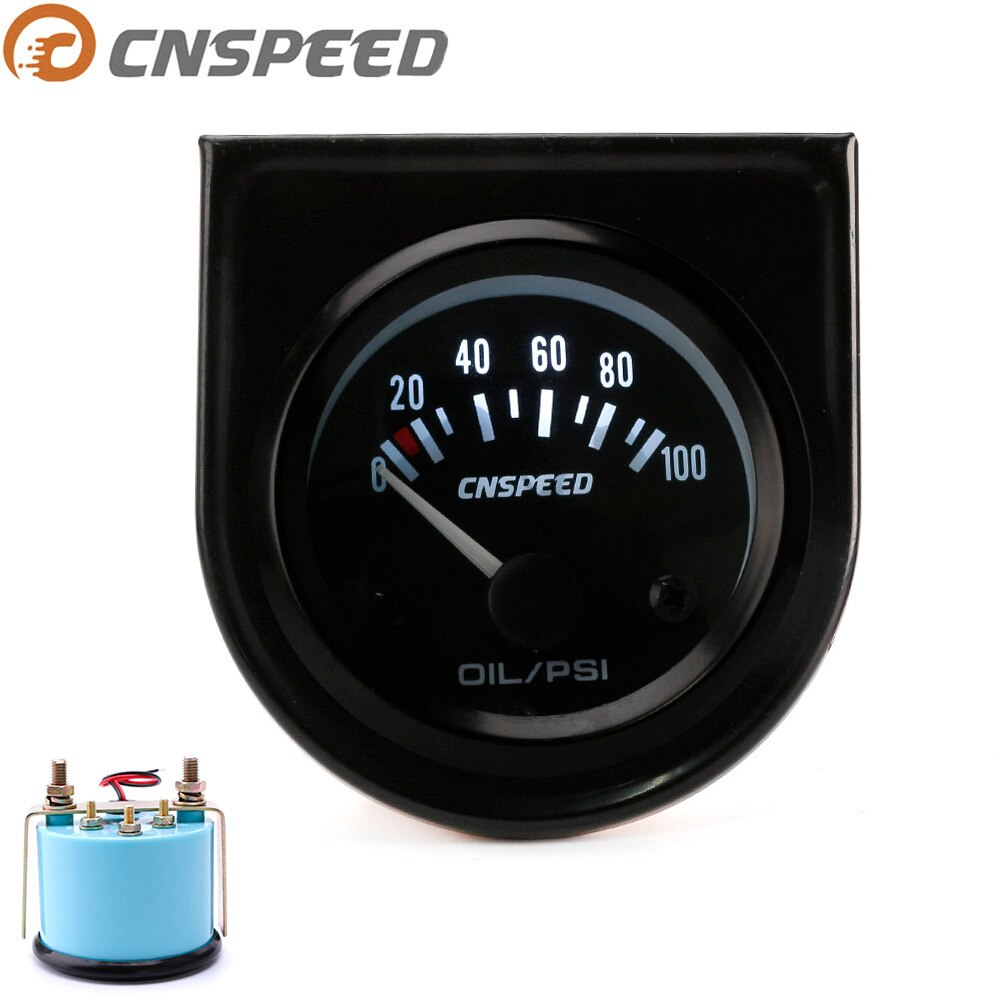 CNSPEED 2 &quot;52mm 12 V Auto Auto Oliedrukmeter 0-100PSI Met Sensor Auto Olie Druk Meter Sensor met Gauge Pod Witte LED