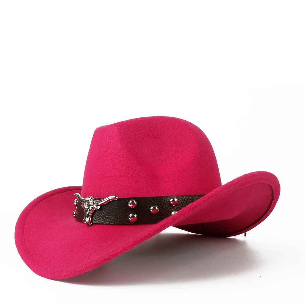 LAANCOO Filzhut Im Cowboy-Style - Klassischer Fedora Mit Ledergürtel Für Damen In Gelb