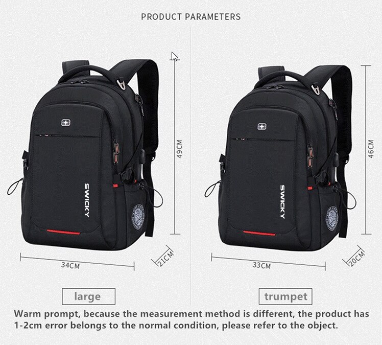 Swicky Mannelijke Multifunctionele Usb Opladen Mode Business Casual Reizen Anti-Diefstal Waterdicht 15.6 Inch Laptop Mannen Rugzak