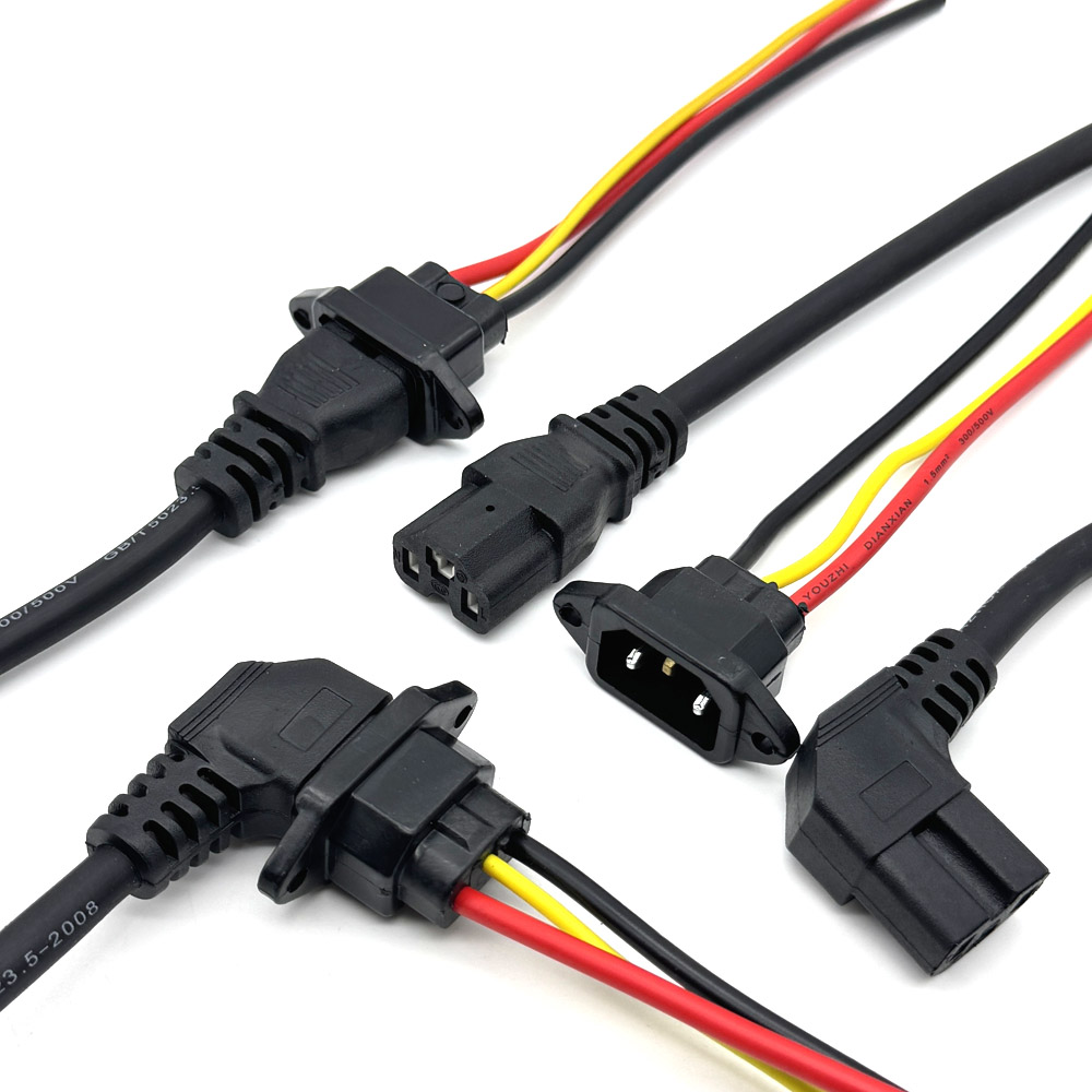 10A E-bike Battery Charging Socket Electric Car Connector Charging Plug Universal Three Vertical Cable for 36V 48V Vehicle