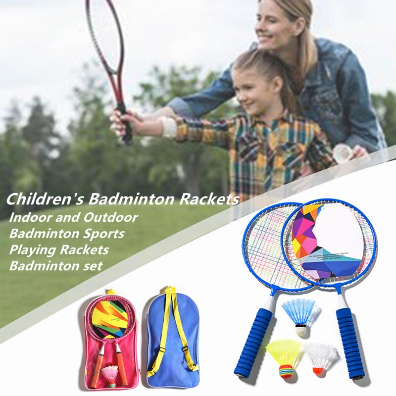 1 set Children Round Head Badminton Racket Ball Set Outdoor Beginner Mini Shuttlecocks Kits