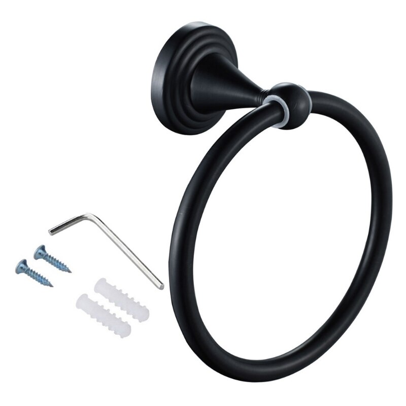 Towel Ring Hand Towel Holder for Bathroom Hand Towel Racks Wall Mount 425C: Matte Black