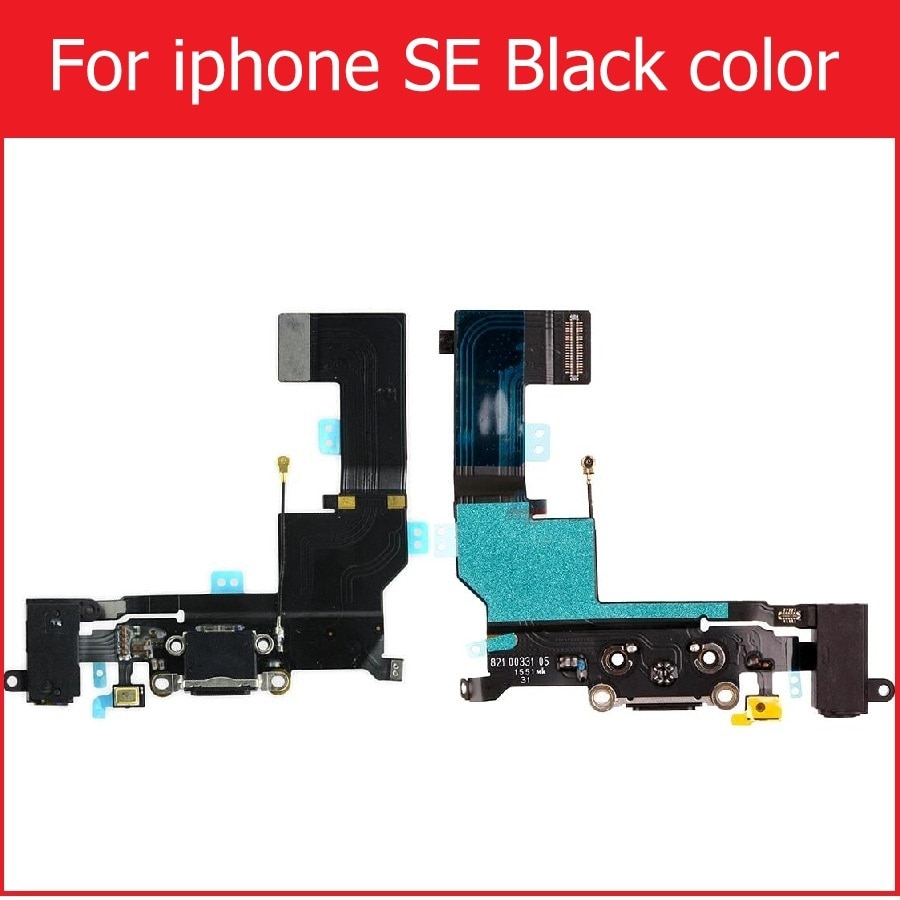 Usb dock oplader flex kabel til iphone 4 4s 5 5s 5c se opladning hovedtelefon audio jack port stik med mikrofon flex kabel bånd