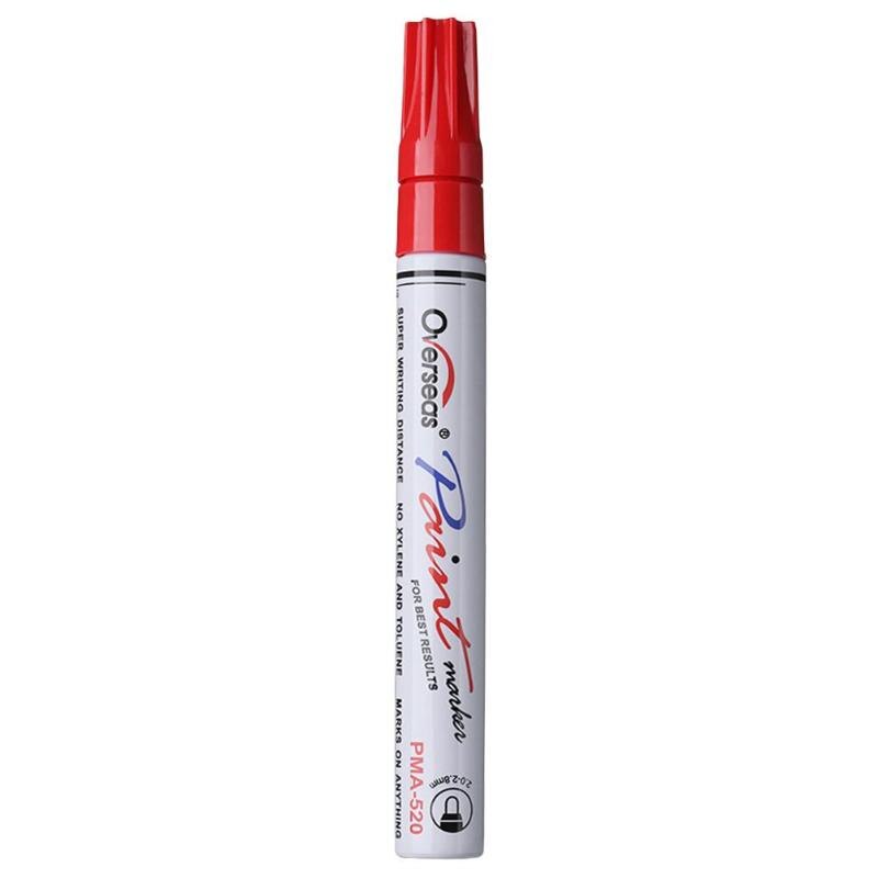 Auto Painting Tool Waterproof Car Tire Tread Permanent Paint Marker Pen Graffiti Oily Marker: Red