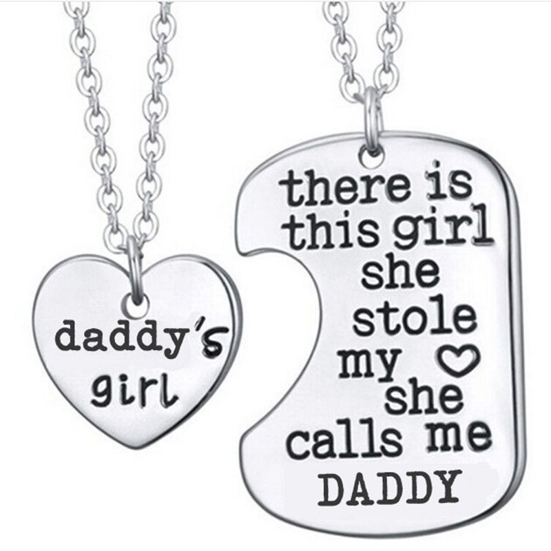 2 stk far datter disse piger stjal mit hjerte de kalder mig daddy nøglering sæt hjerte puslespil datter far halskæde: D