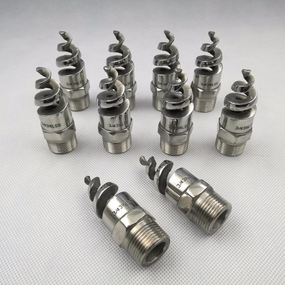 All Size 316L Stainless Steel Spiral Jet Nozzle Industrial Spray Dust Remove Nozzle Full Cone Spiral Nozzle for Garden