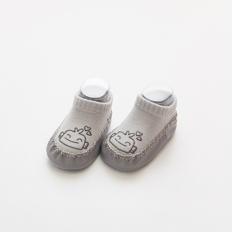 Wiosenne i jesienne skarpetki dziecięce buty Cartoon Knitting miękkie dno antypoślizgowe skarpetki podłogowe dla niemowląt wygodne skarpetki dziecięce: Gray / 11CM(0-5M)