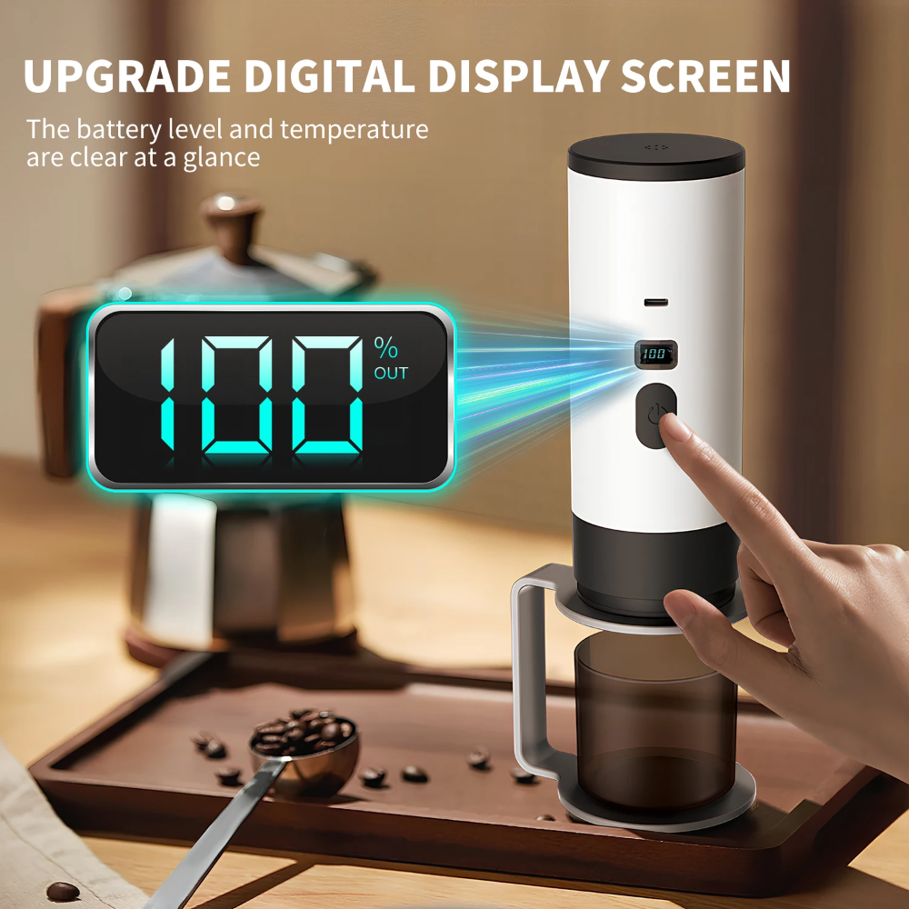 3- i -1 trådlös elektrisk bärbar espressomaskin för bil och hemmacamping kaffebryggare kapselpulver resekaffebryggare
