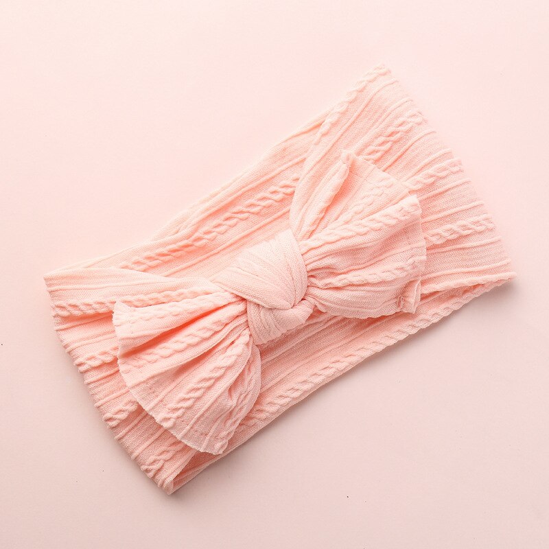 Baby Peuter Kids Meisje Katoen Blend Boog Hoofdband Haarband Hoofddeksels Hoofd Wrap: Licht Roze