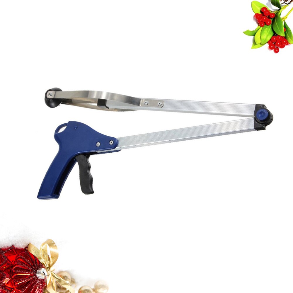 83cm Foldable Garbage Grabber Trash Picker Pick Gripper Reacher Tool (Blue): Default Title