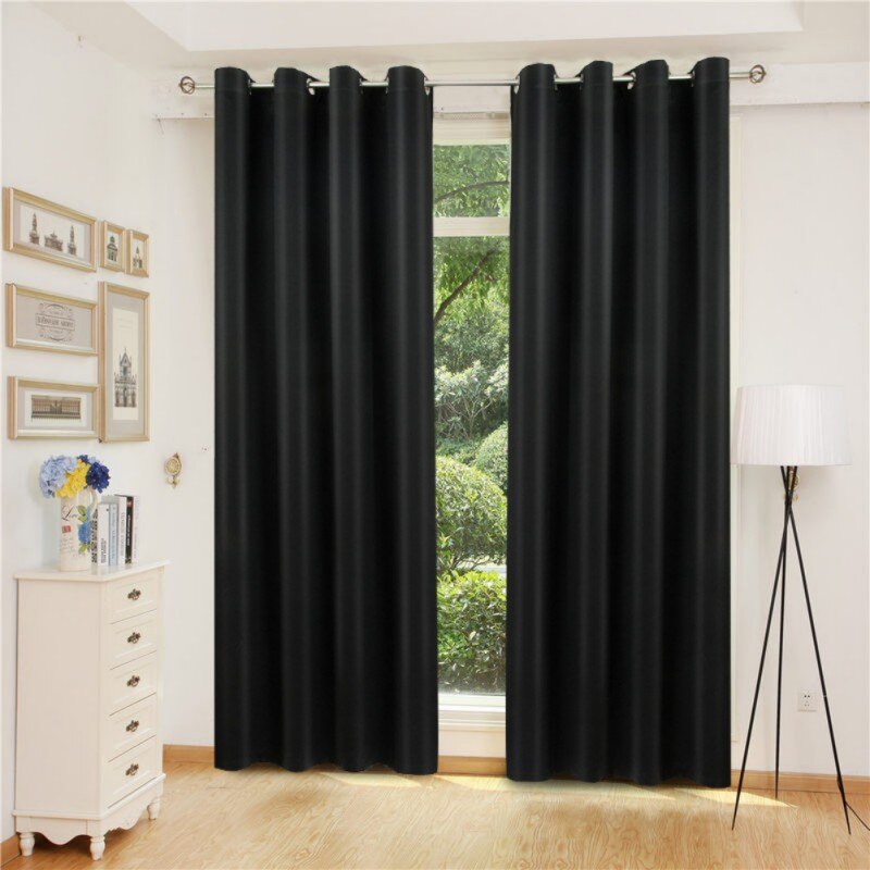 High Blackout Black Curtains 52*63 Inches Made Of 3-Layer Polyester Material Comfortable To The Touch 90% Shading