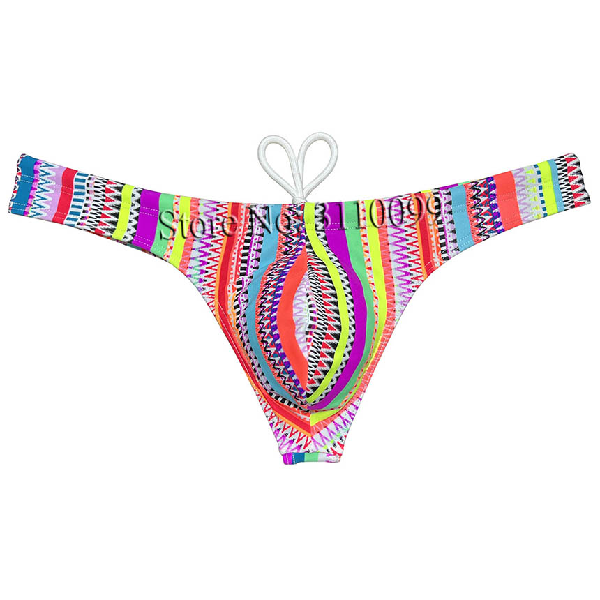 Polychrome Herren-Badeanzug, Bikini, Strandmode, Futter, Badehose, Tanga, Badehose: XL / Kakifarbig