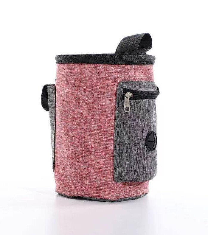 Sac de taille multifonction pour chien, accessoire d'entraînement en plein air, fournitures pour chiens, produits pour animaux domestiques, pochette à cordon coulissant, jouets en nylon, ramassage de toilette: Pink 2