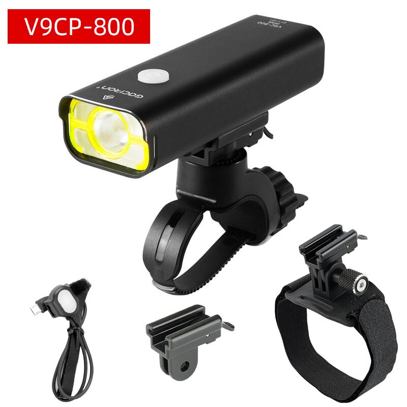 Gaciron lampa przednia robić roweru 800lm przyjazne dla oczu światło dzienne XPL2 koralik 5 trybów 2500mAH obudowa ze stopu USB opłata latarka doprowadziło latarnia: Lamp Kit