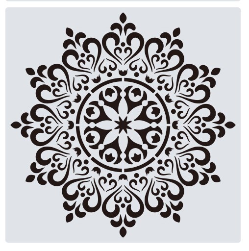 12 tommer store delikate mandala-sjablonger for vegg-, gulv-, fliser-, møbelmaling: Tzlarge -09
