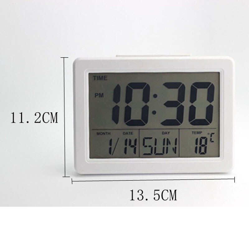 LED Digital Clock Alarm with Backlight Electronic Digital Table Clock with Temperature Calendar Snooze Function Desk Watch 6"