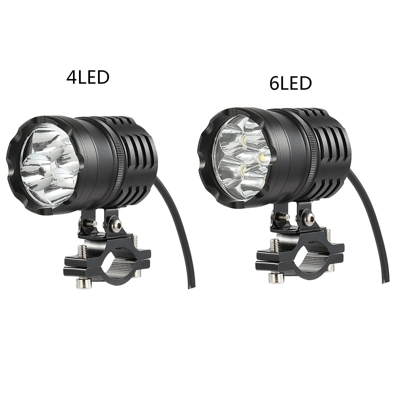 4/6LED High Spotlight Super Bright Motorcycle Boat Spot Driving Headlight Motorbike Fog Head Light Lamp