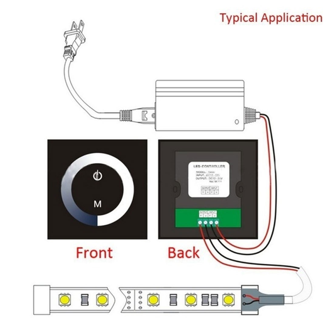 DC12V-24V RGB/RGBW single color wall mounted Touch Panel Controller glass panel dimmer switch Controller for LED RGB Strips lamp