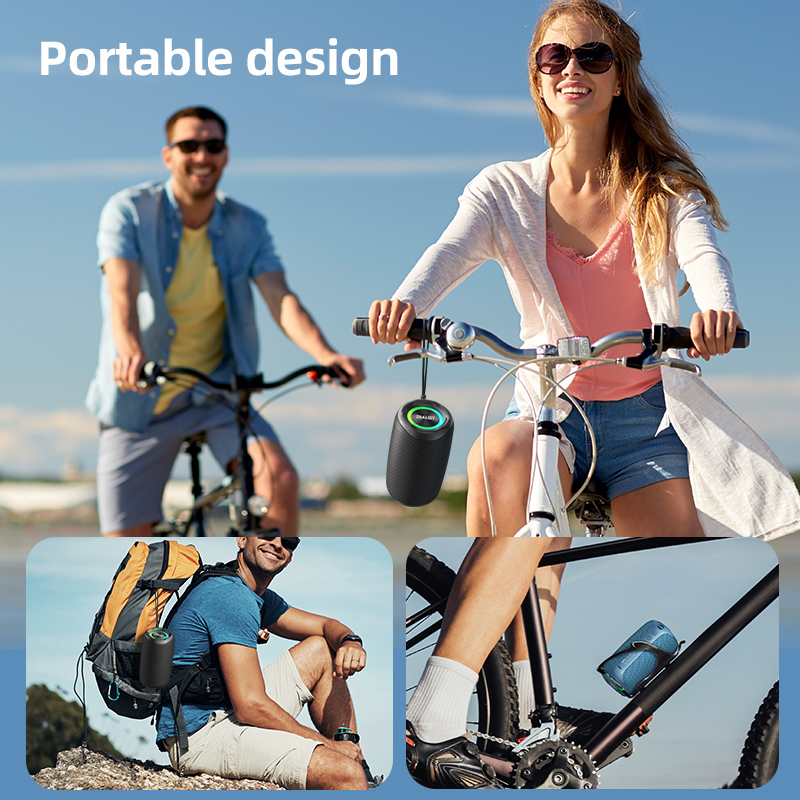Zealot -m2 portable bluetooth speaker, ipx5 waterproof, 360 ° wireless speaker, tws stereo pairing, , 10 hours playtime for camping, hiking
