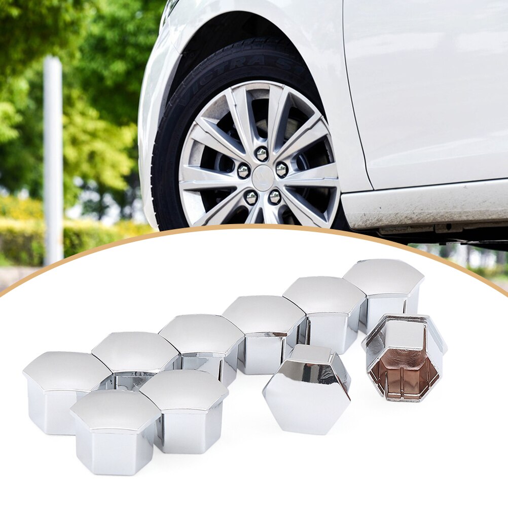 10 st sexkantiga mutterkåpor bultar skydd skruvskydd för peugeot 307 308 408 206 207 c4l c5 ( silver ) a20