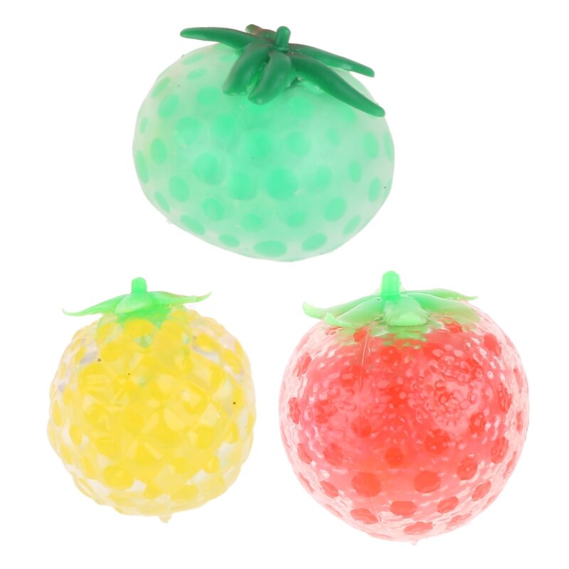 Mehrfarbiger erdbeerfruchtball, weicher knetball zum stressabbau, spielzeug zur entspannung