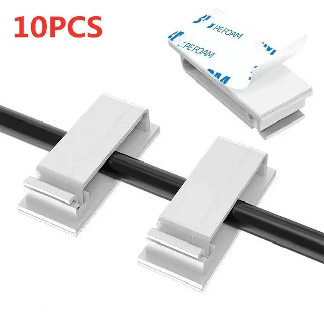 Zelfklevende draadorganizer Kabelhouder Snoerbeheer Harnas Klemclip voor thuis PC Voeding USB-kabel Bedrading Desktop Cord Manager: Rood