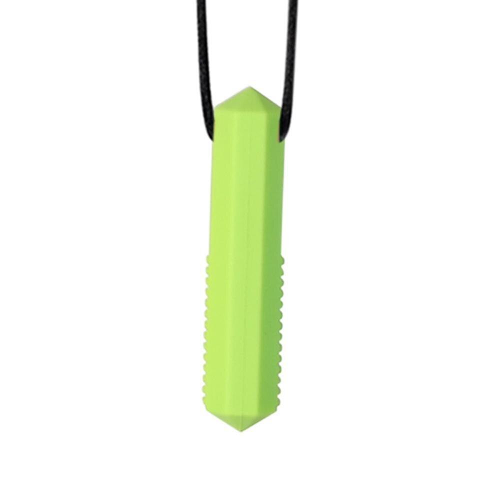 8 colores de silicona de bebé los niños autistas sensorial de dije mordedor collar Molar palo morder Juguetes: E