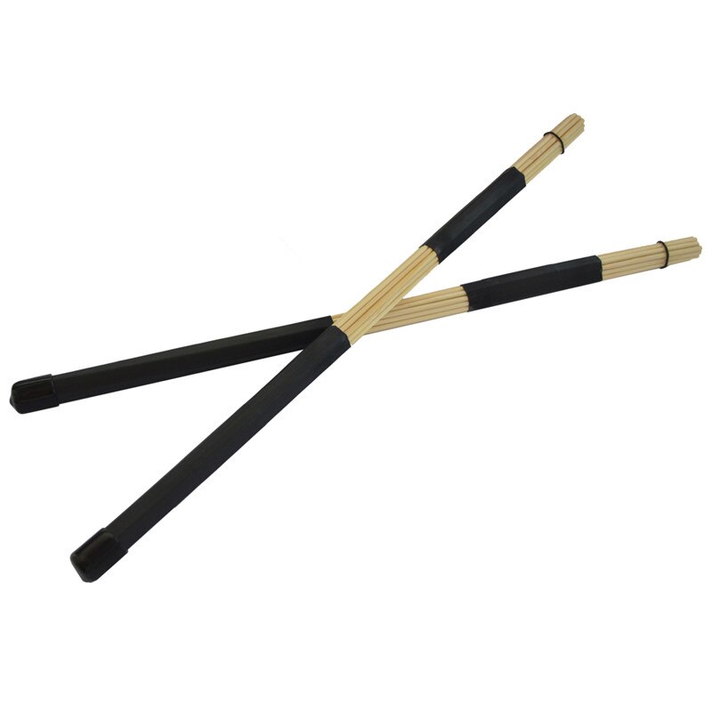 1 Paar Rubber Drum Brushes Sticks Bamboe Zwart Drum Accessoires Onderdelen Jazz Drum Brushes Drums Sticks: black